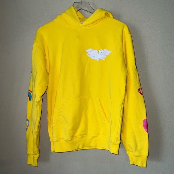 NEW KIDS WORLDWIDE “Love You” Yellow HOODIE Size Small Unisex - Picture 2 of 12